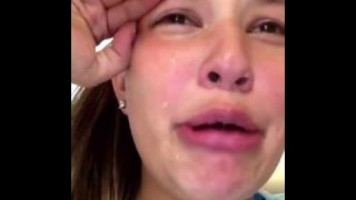 girl cries because dogs don't like hugs
